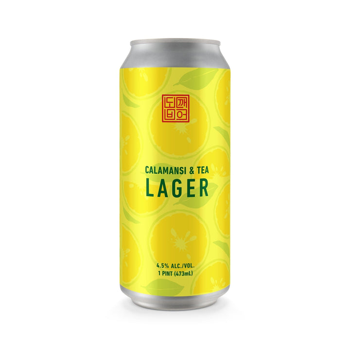 Dokkaebier Calamansi and Tea Lager retail can artwork