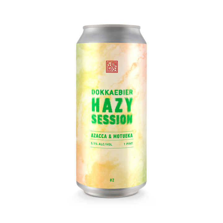 Dokkaebier Hazy Session with Azacca & Motueka can artwork