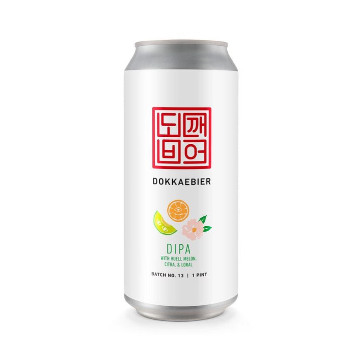 Dokkaebier Double IPA (Huell Melon, Citra & Loral) Batch 13 experimental can artwork
